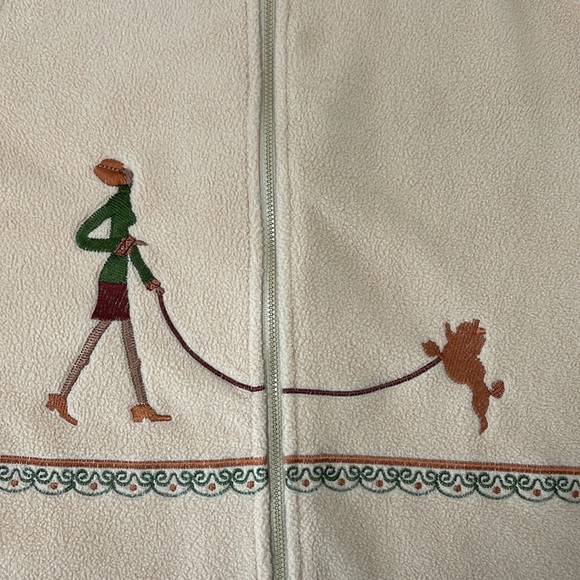 VINTAGE Fleece Sleeveless vest, women and dog, Small - Picture 2 of 6